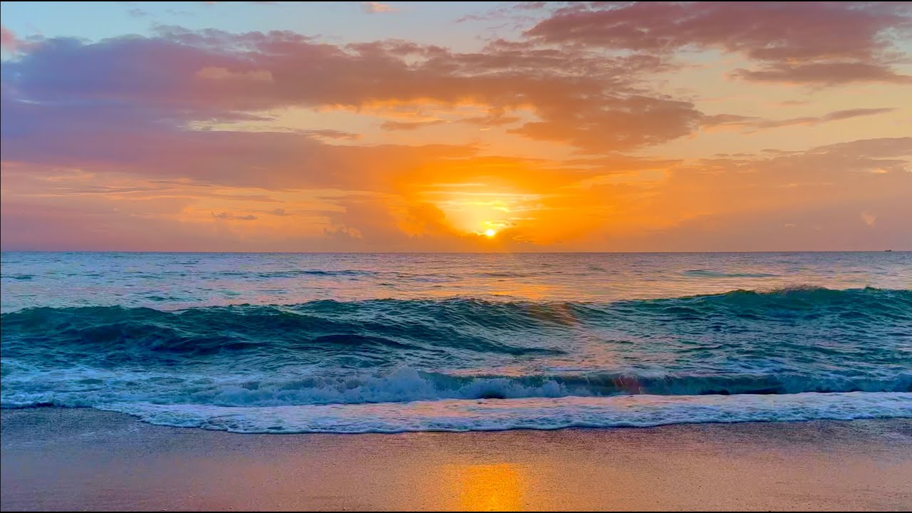 ✨🌊 7 Hours of Relaxing Ocean Waves & Sunrise in 4K | Sleep • Study • Peace