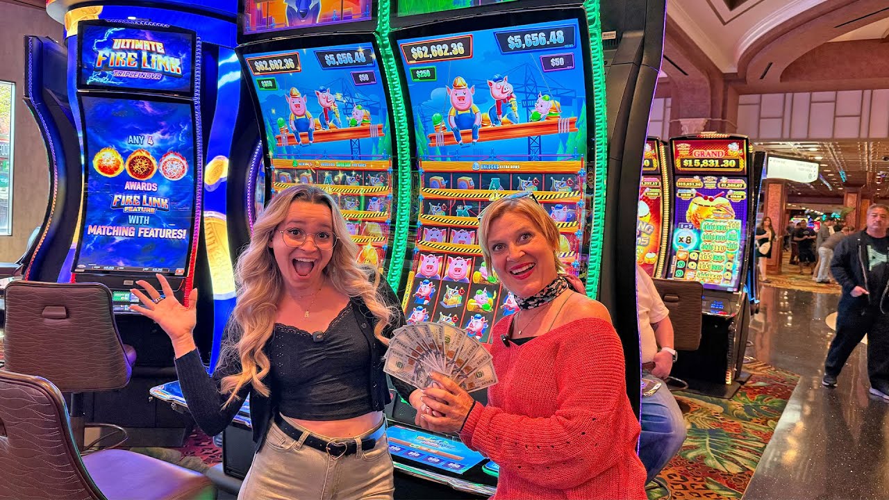 My Mom Won Her First EVER Jackpot On The New Huff N Puff Highrise Slot!