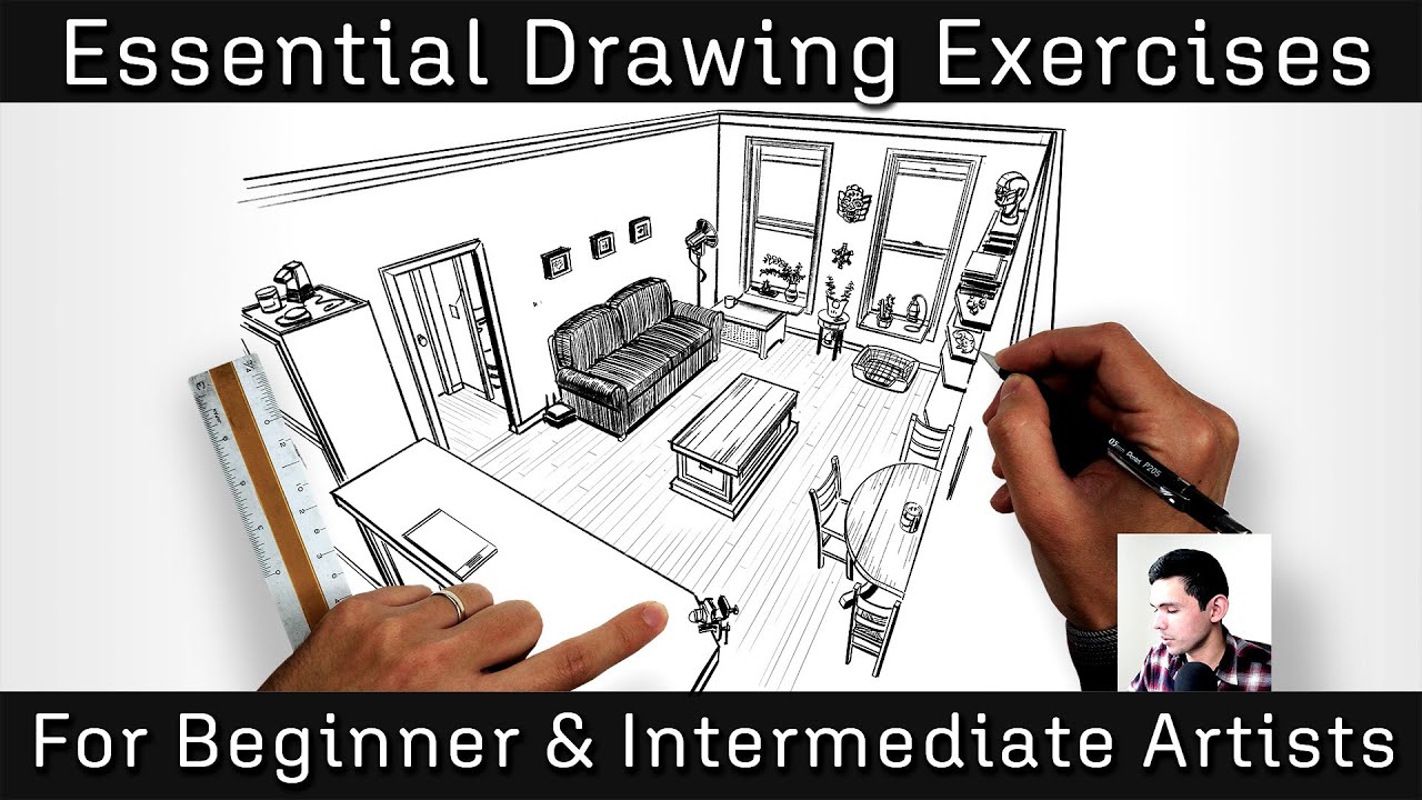Essential Drawing Exercises- Real Room from Memory