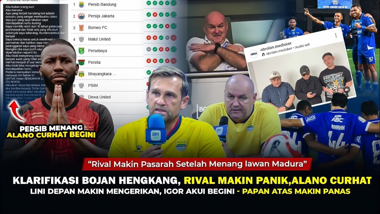 🔵PERSIB MENANG RIVAL PANIK Allano Sampai Curhat Begini,Heboh Bojan Desak Out, LiniDepan Makin Ngeri🔥