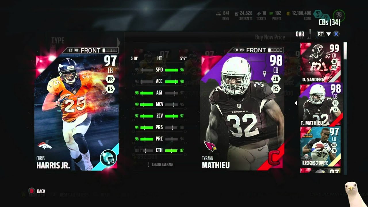 New Position Heroes Released! 97 CB Chris Harris! 98 FB Patrick DiMarco-Madden 16 Ultimate Team