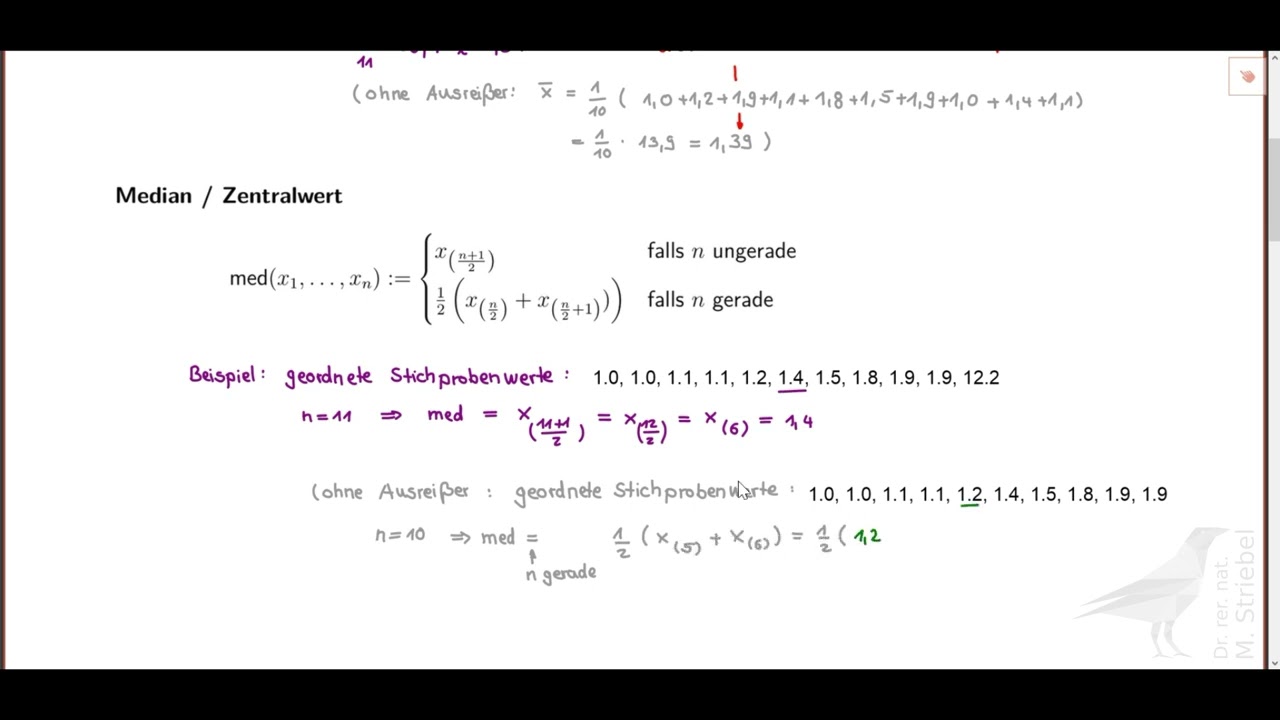 Lagema&szlig;e der deskriptiven Statistik:Median, Mittelwert, Quartile