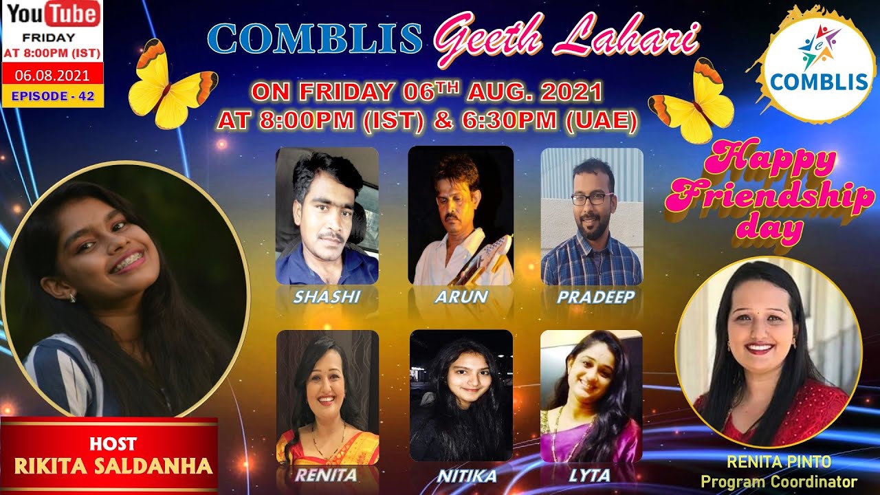 Geeth Lahari EP- 42 on Friday 06th Aug, 2021 @ 8:00PM (IST) with our host Rikita Saldanha Udupi.