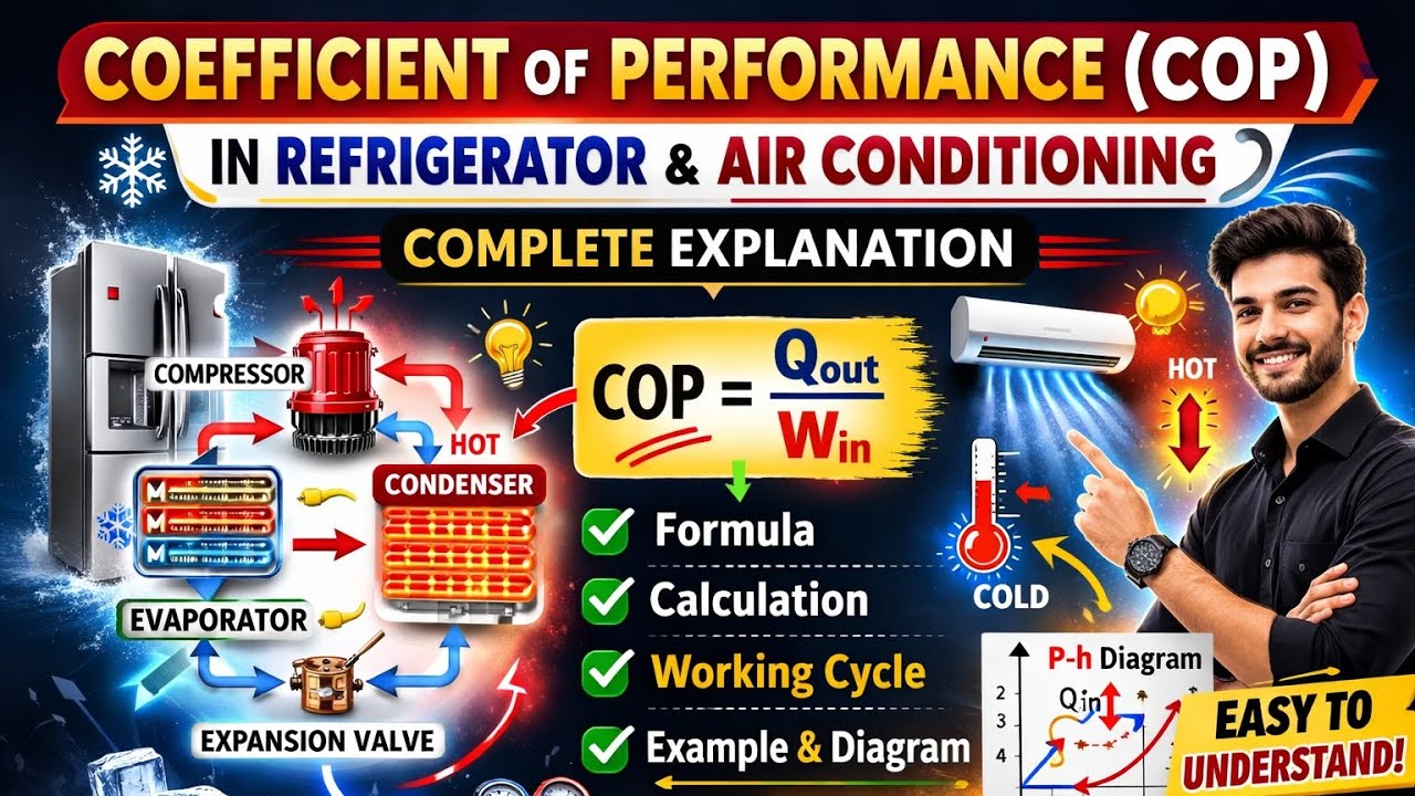 COP of Refrigerator and Air Conditioner | Easy Explanation with Formula