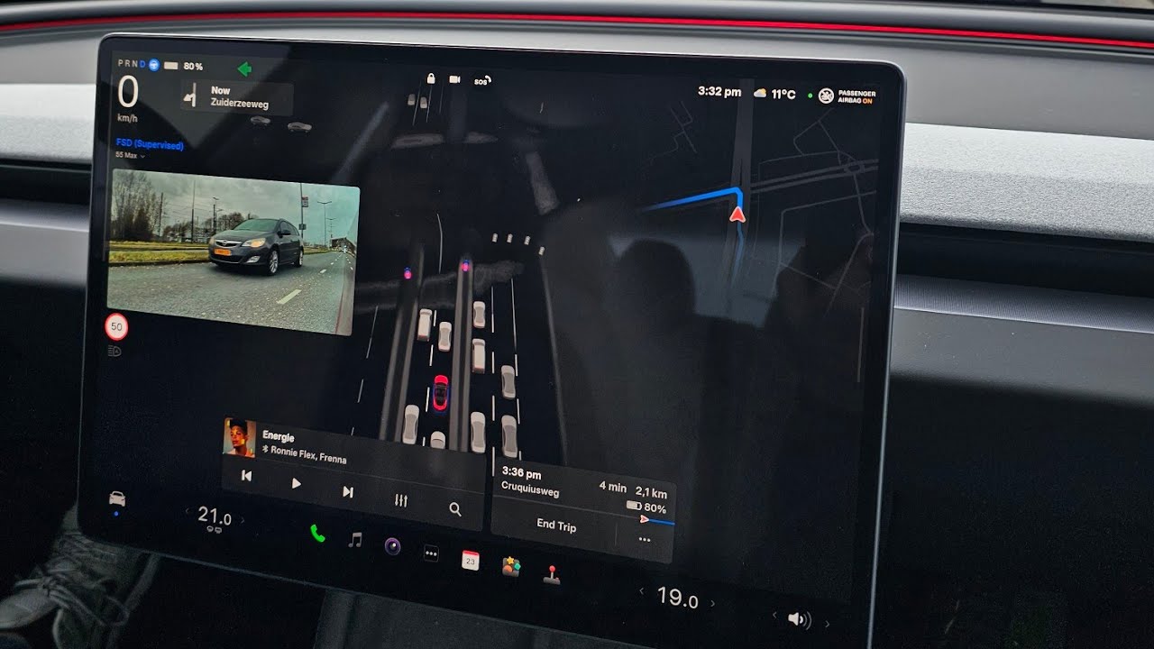 Tesla Model 3 FSD Test Drive in Europe! Amsterdam, The Netherlands. Software version: 14