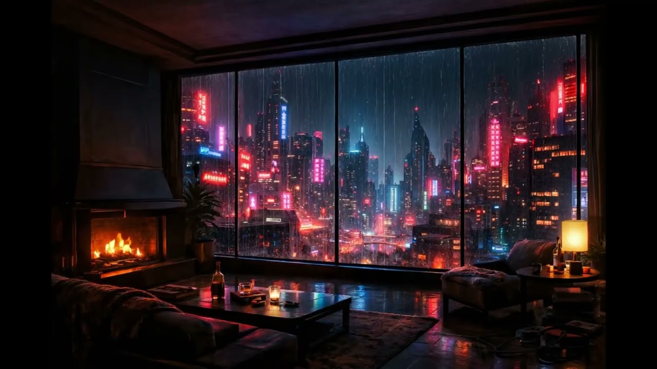 Neon City Rain | Cyberpunk Future Atmosphere
