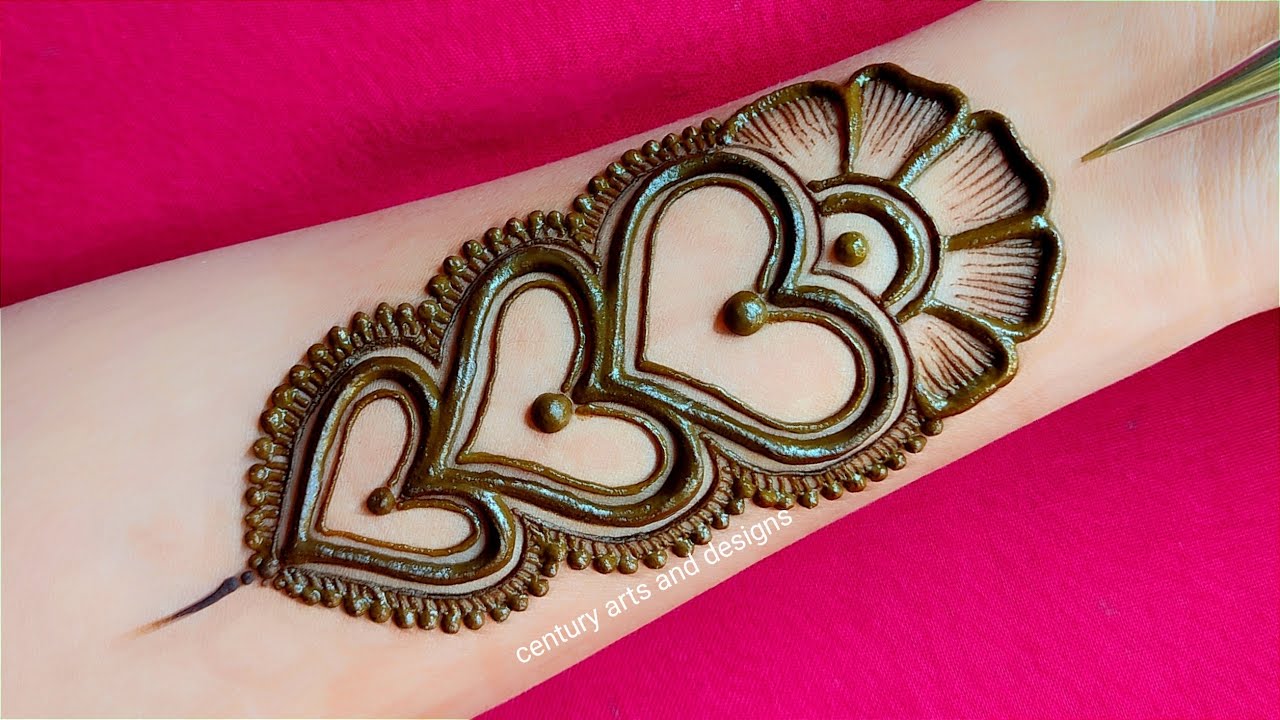 Valentine day heart shape mehndi design | easy mehndi design | mehndi ka design | mehndi design.