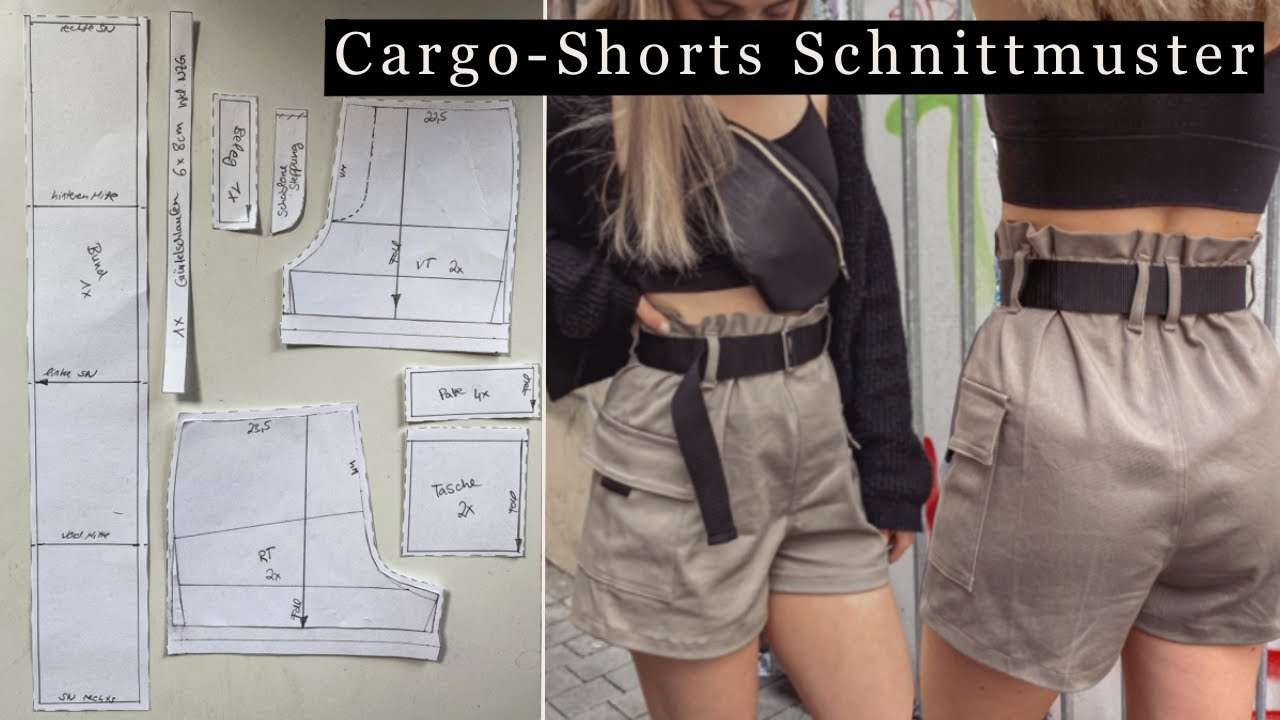 Schnittmuster kurze Hose erstellen // Cargo-Shorts im Paperbag-Style selber nähen