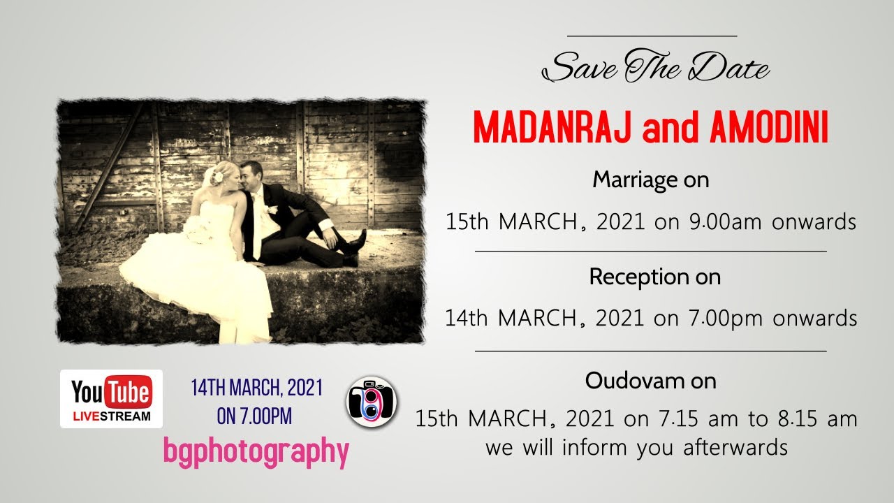Madanraj and Amodini Wedding Event on 15th March 2021