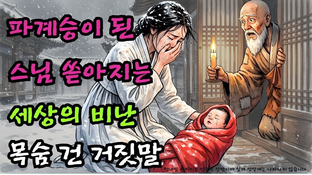 파계승이라 손가락질 받으면서도 갓난아기를 품에 안고 키워야만 했던 늙은 스님의 소름 돋는 정체와 옷 속에 숨겨진 피 묻은 혈서의 진실 | 조선야담