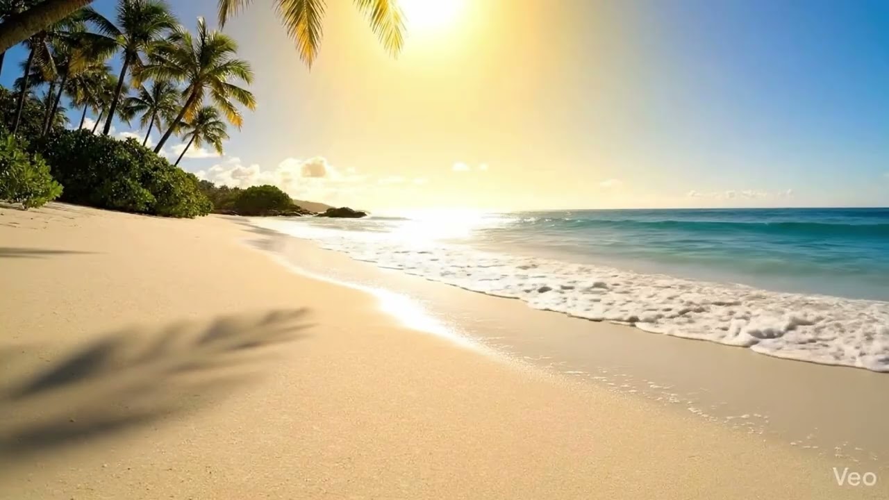 Hawaiian Beach at Sunset 🌅 Gentle Ocean Waves for Deep Sleep & Relaxation (10 hours)