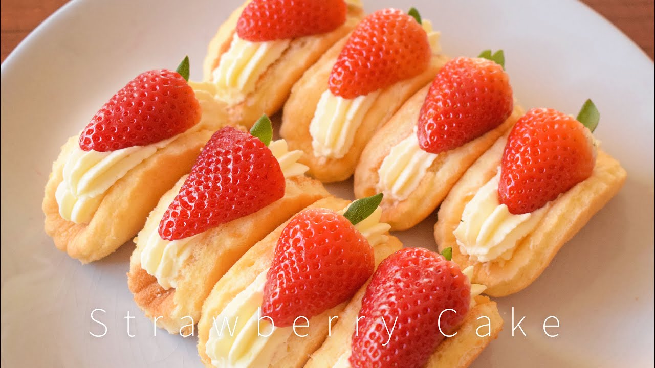 Korean Pancake | Easy chiffon cake with fresh cream and strawberries | SweetsMin