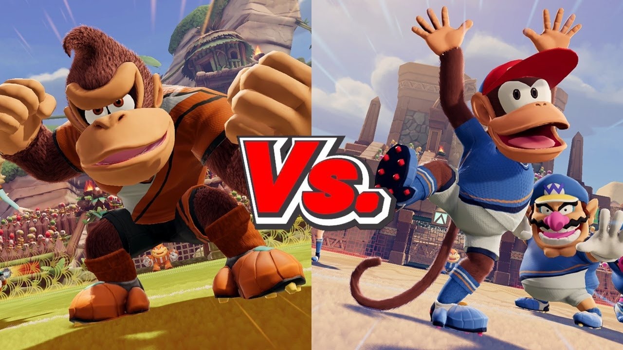 Mario Strikers Battle League - Donkey Kong (Comets) Vs. Diddy Kong (Crowns)