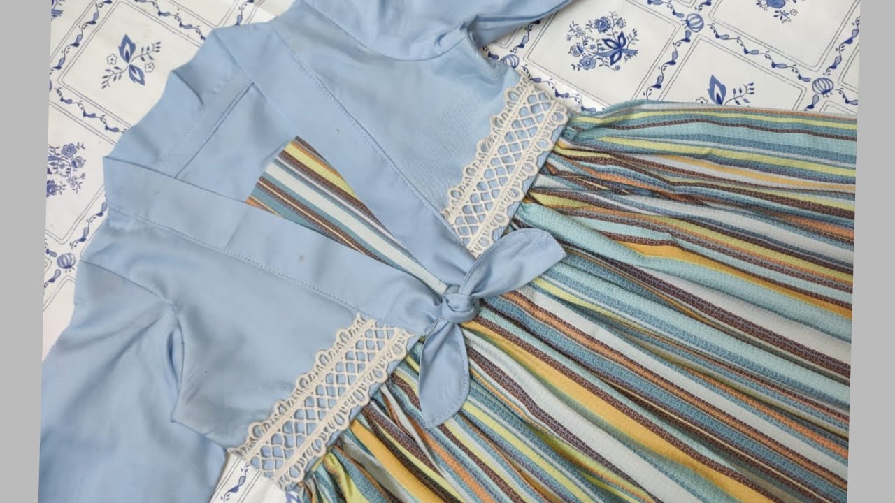 Jacket style frock cutting and stitching for baby girls