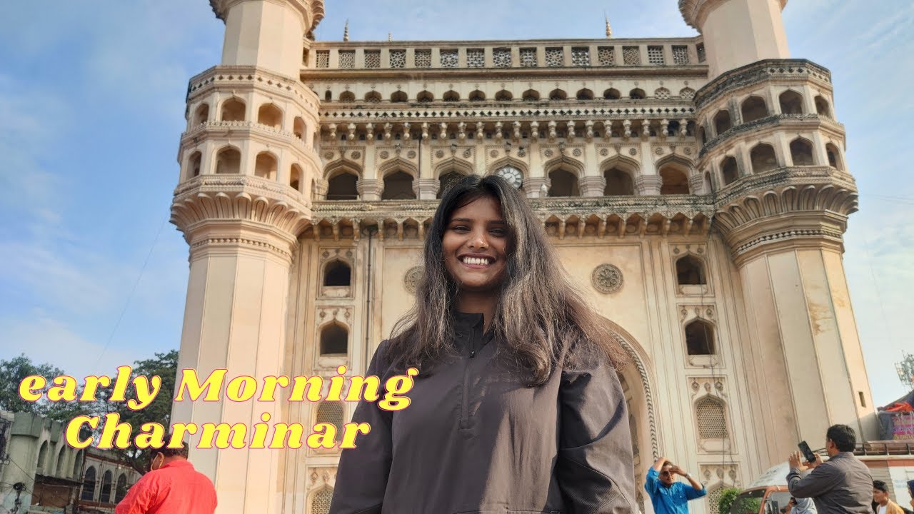 Hyderabad's Charminar early in the morning || IRANI CHAI & OSMANIA BISCUITS