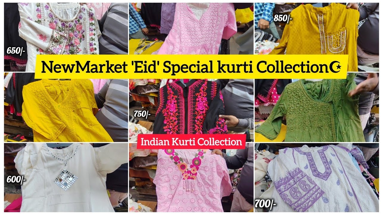 NewMarket 2026 Eid Special Kurti Collection😍 | Latest Cotton, Chikankari, Kashmiri Work Kurti & Gown