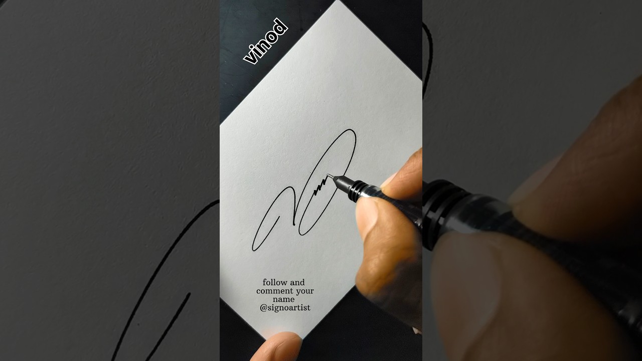 vinod name signature style #signature #signoartist