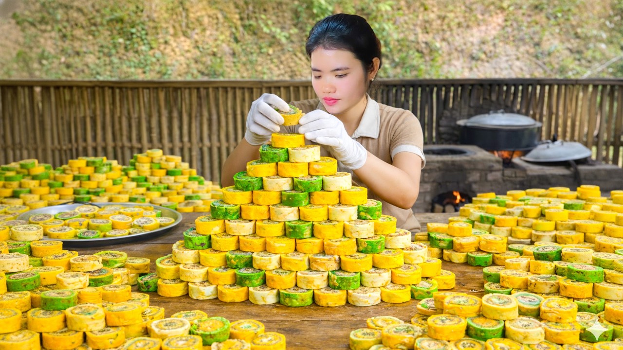 How to Make Giant Egg Rolls with Minced Pork and Bring to Market to Sell