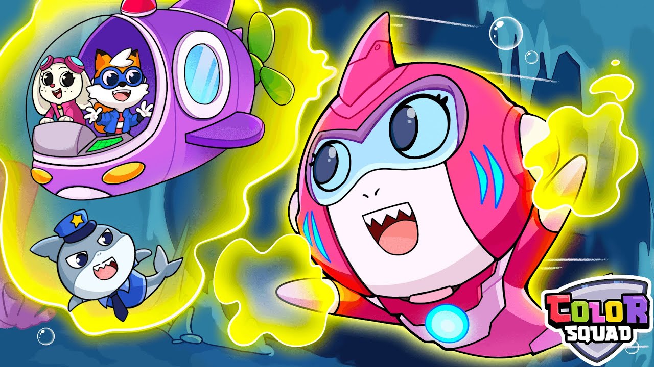 Мега-мама-акула здесь, чтобы помочь | Спасательная операция | Детский мультфильм | Color Squad - ...