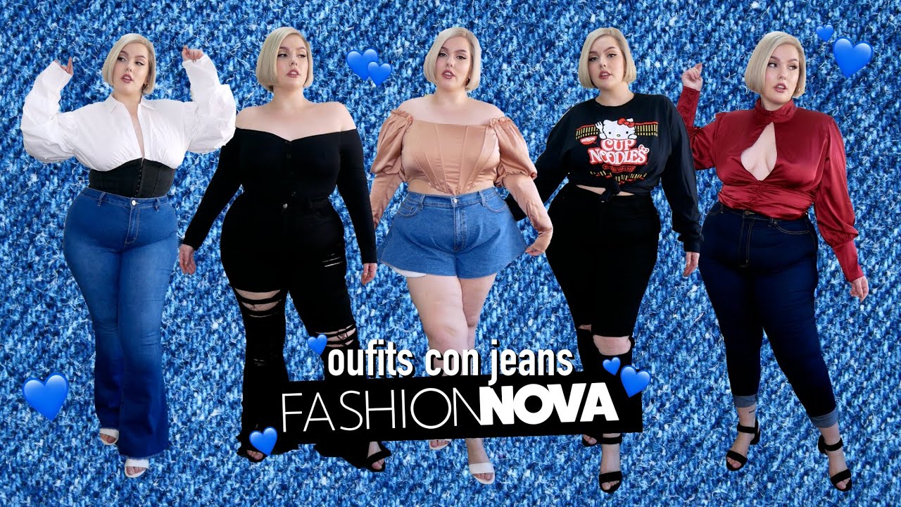 5 LOOKS con VAQUEROS 👖 | #FashionNovaCurve Try-On Haul - Lolita Rydell