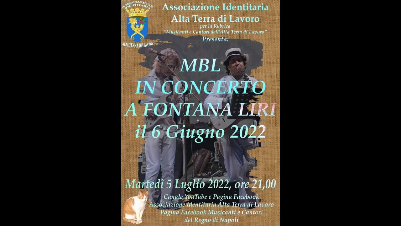 Mbl in concerto a Fontana Liri il 6 giugno 2022