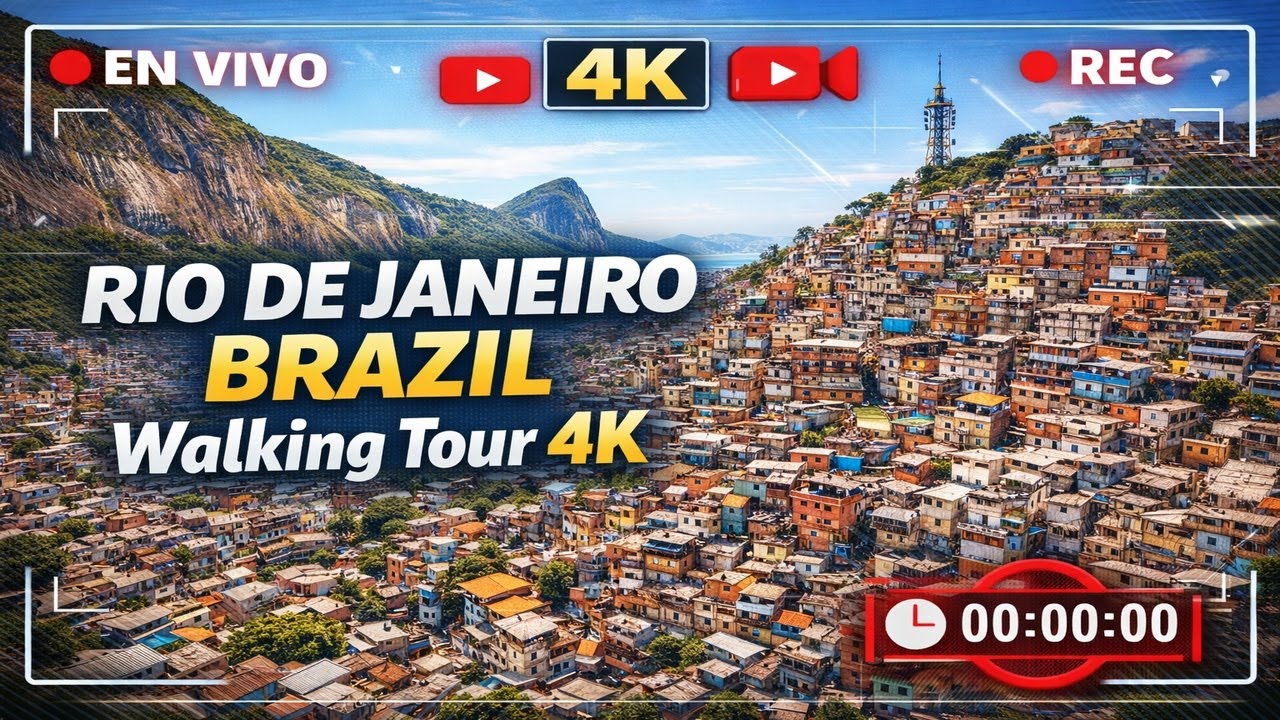 FAVELA ROCINHA - RECORRIDO URBANO - Walking Tour 4K - Urbanismo Latam - IU STREAMING