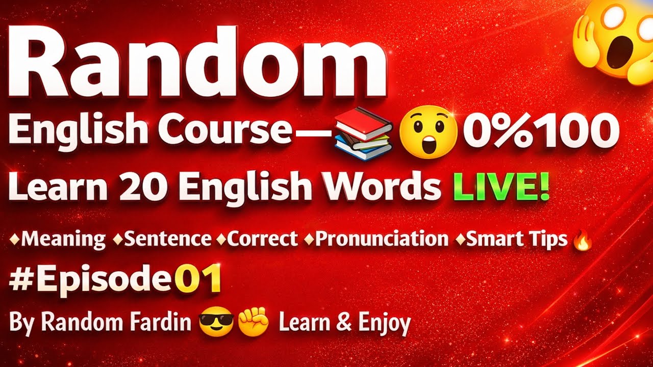 Random English Course LIVE 🔴 | Learn 20 Powerful English Words 😱 | Episode 01