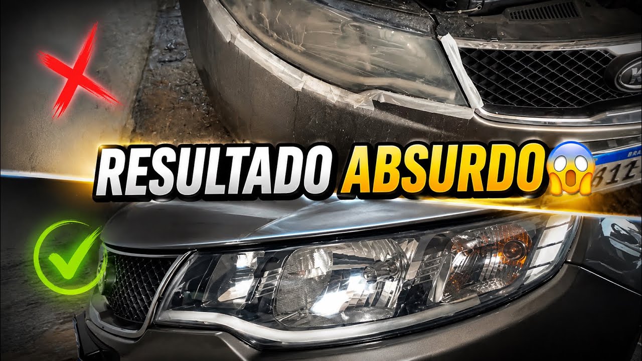 POLINDO FAROL COM A FURADEIRA EM CASA. como Remover queimado amarelado 