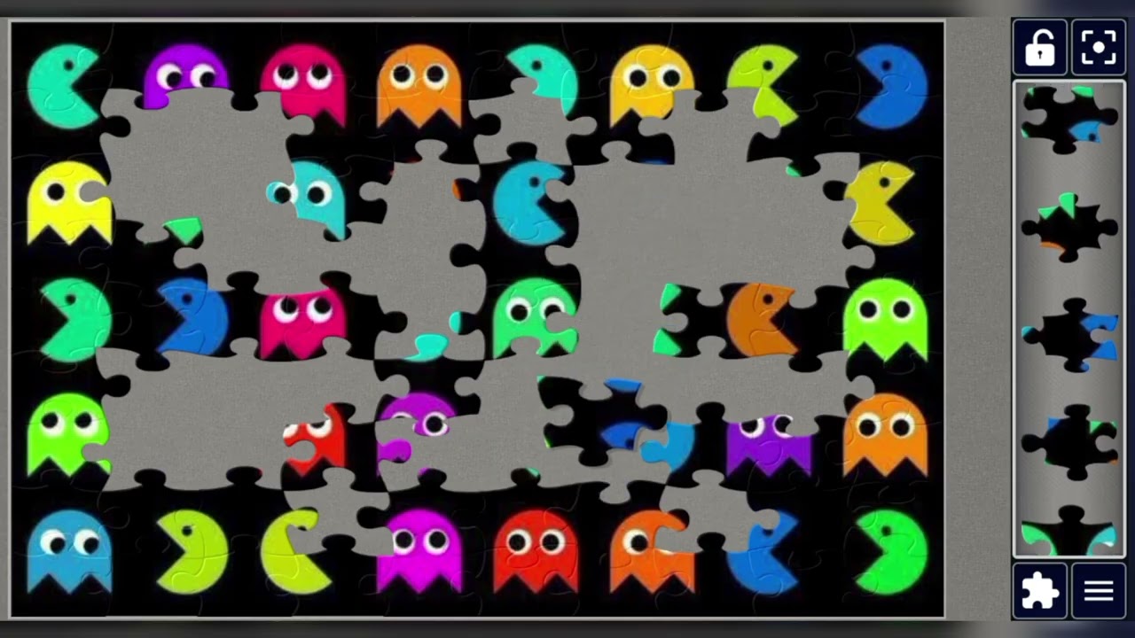 Vibrant Pac-Man Maze of Ghosts 👻💚🧡❤️🧩 joyful jigsaw puzzle 🧩//@jigsawpuzzle45 