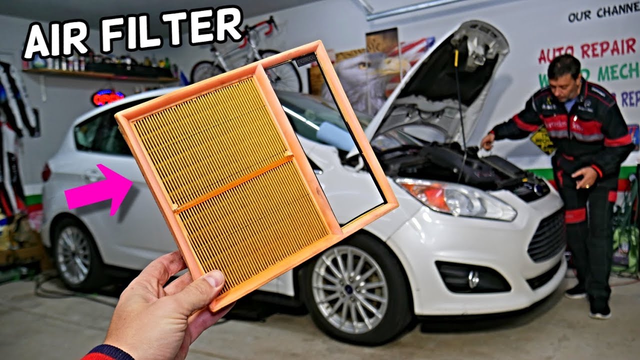 Замена воздушного фильтра двигателя Ford C-MAX, снятие, Ford C-MAX Hybrid Energy
