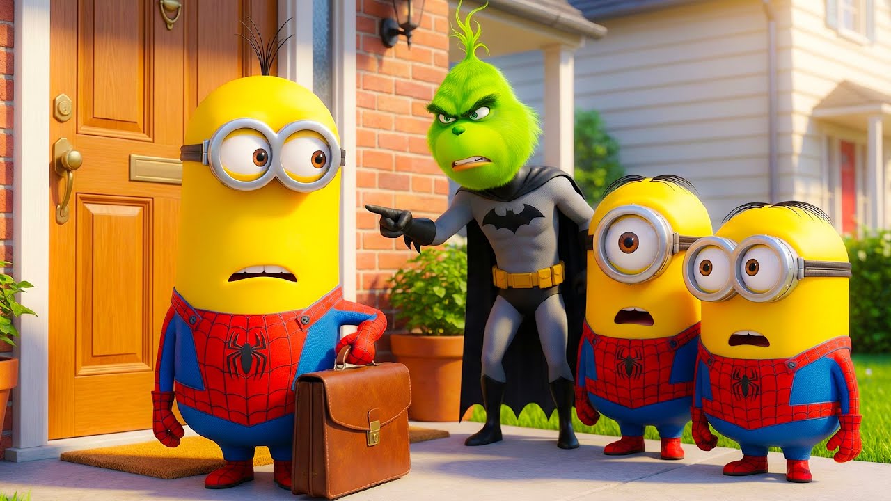 The Grinch Confronts the Minions: A Doorstep Showdown Nobody Expected 🚪⚡ | Funny Minions Animation