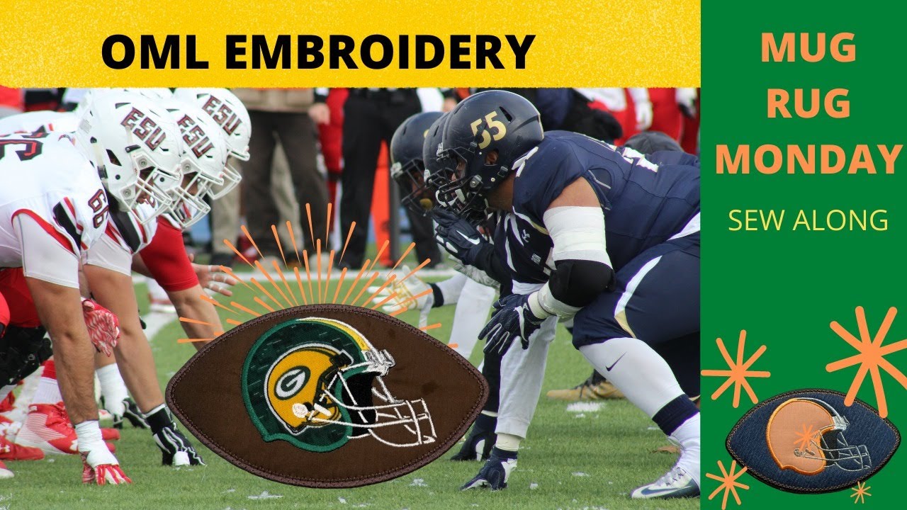 OML Embroidery Live! Mug Rug Monday Football Team ITH Mug Rug