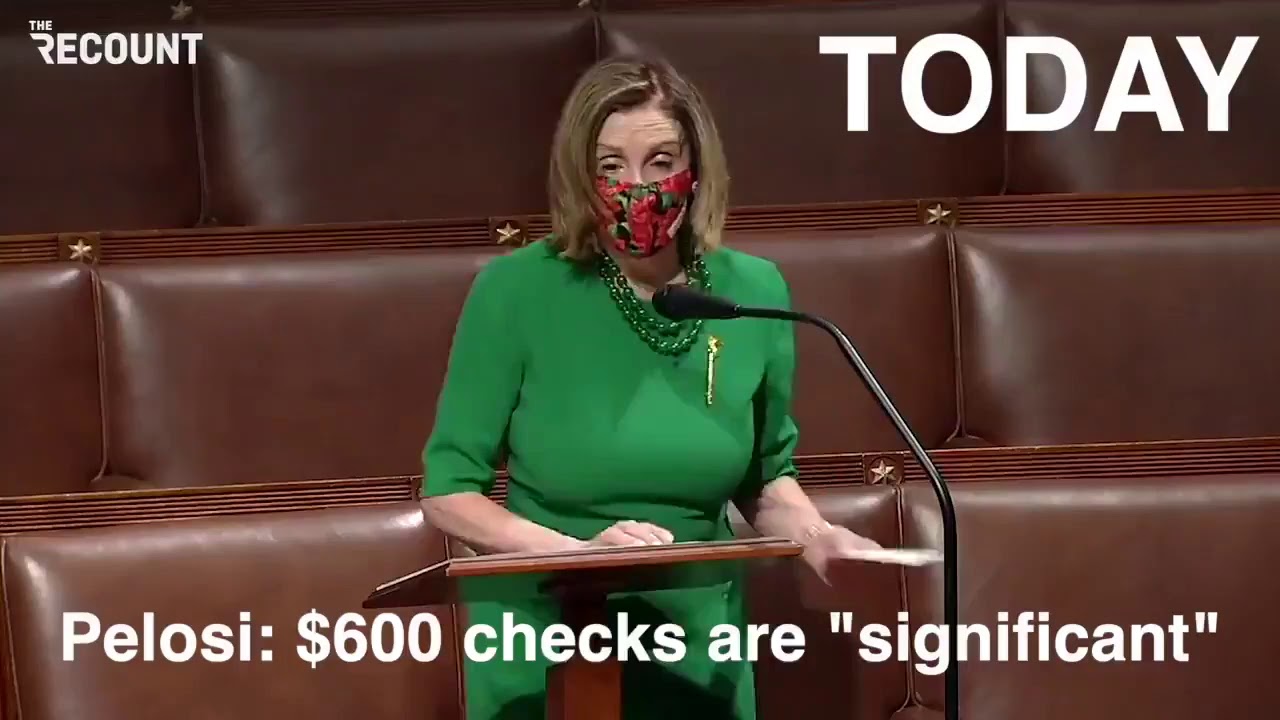 Pelosi Praises $600 Stimulus Check As &lsquo;Significant,&rsquo; Called Trump Tax Cut $1000+ Bonuses 'crumbs'