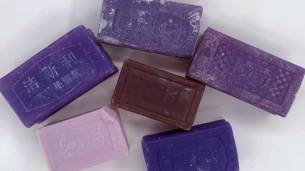 ASMR cutting dry soap/oddly carving soap/satisfying relaxing crunchy sounds/Crushing soap ASMR #4559