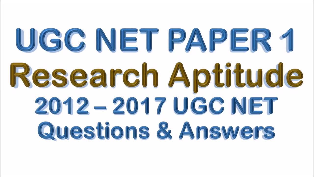 Research Aptitude UGC NET paper 1 Questions Collection with Official Answers