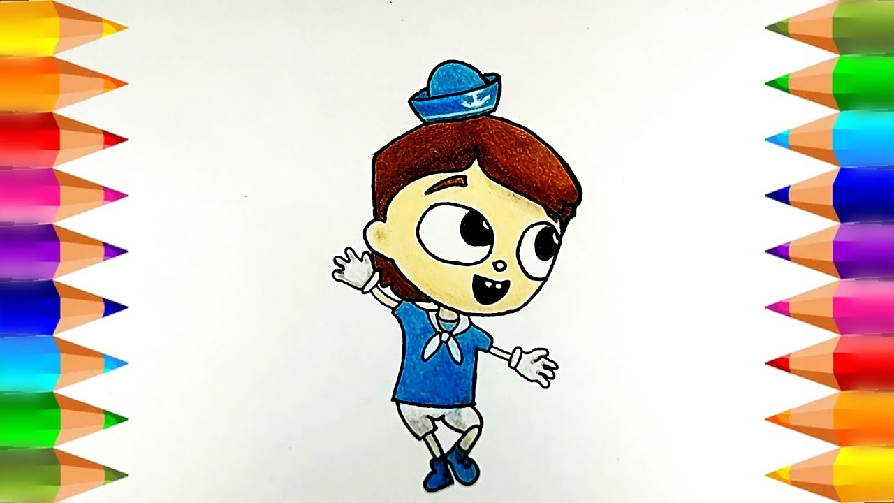 Cómo dibujar y colorear a Paco El Marinero Bailando | Dibujos para niños