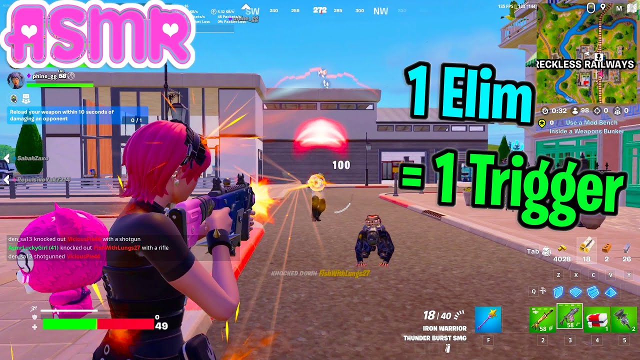 ASMR Gaming 🍀 Fortnite Solo 1 Elim = 1 Trigger Word Relaxing Controller Sounds Whispering 🎧
