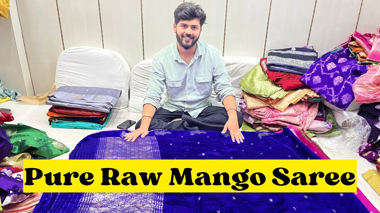 Pure Raw Mango Saree Special|Shakuntalam Fabrics #saree #banarasisaree #sareelove #rawmango #handloo