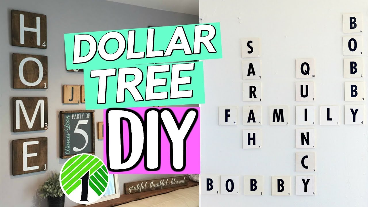 DOLLAR TREE DIY: FAMILY SCRABBLE WALL ART! RUSTIC DOLLAR STOREGALLERY WALL| SENSATIONALFINDS