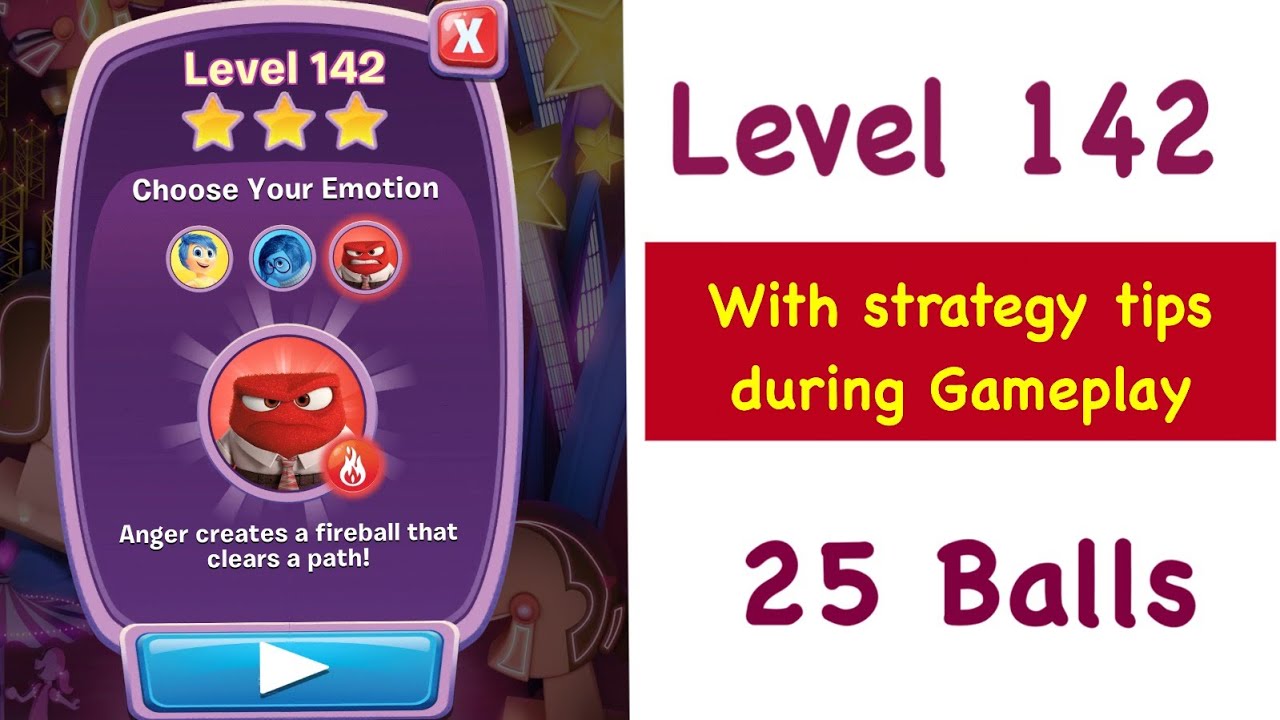Inside Out Thought Bubbles Level 142 NEW 25 Balls Tips and Strategy Walkthrough