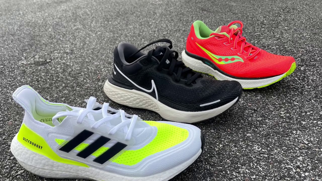 Max Cushion Run Shoes Compared: adidas Ultraboost 21, Nike ZoomX Invincible Run, Saucony Triumph 18