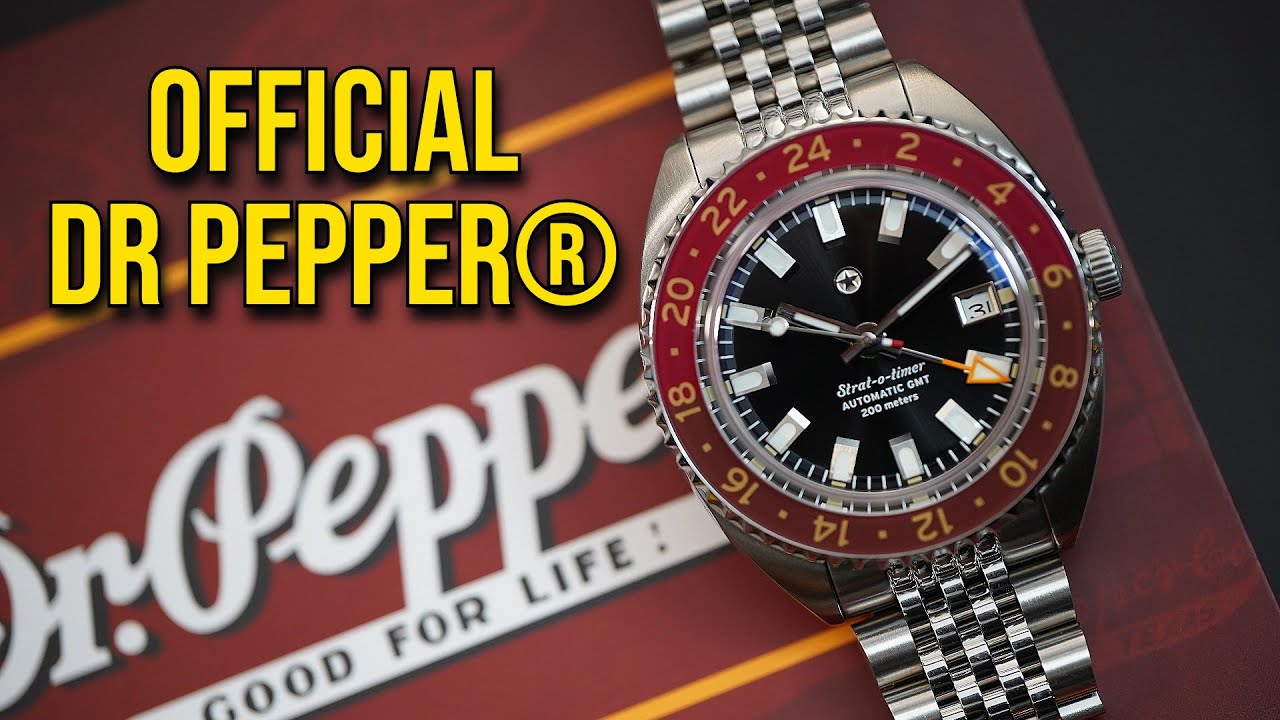 Official Dr Pepper® Jack Mason Strat-o-timer Collaboration Automatic Affordable Traveler GMT Review