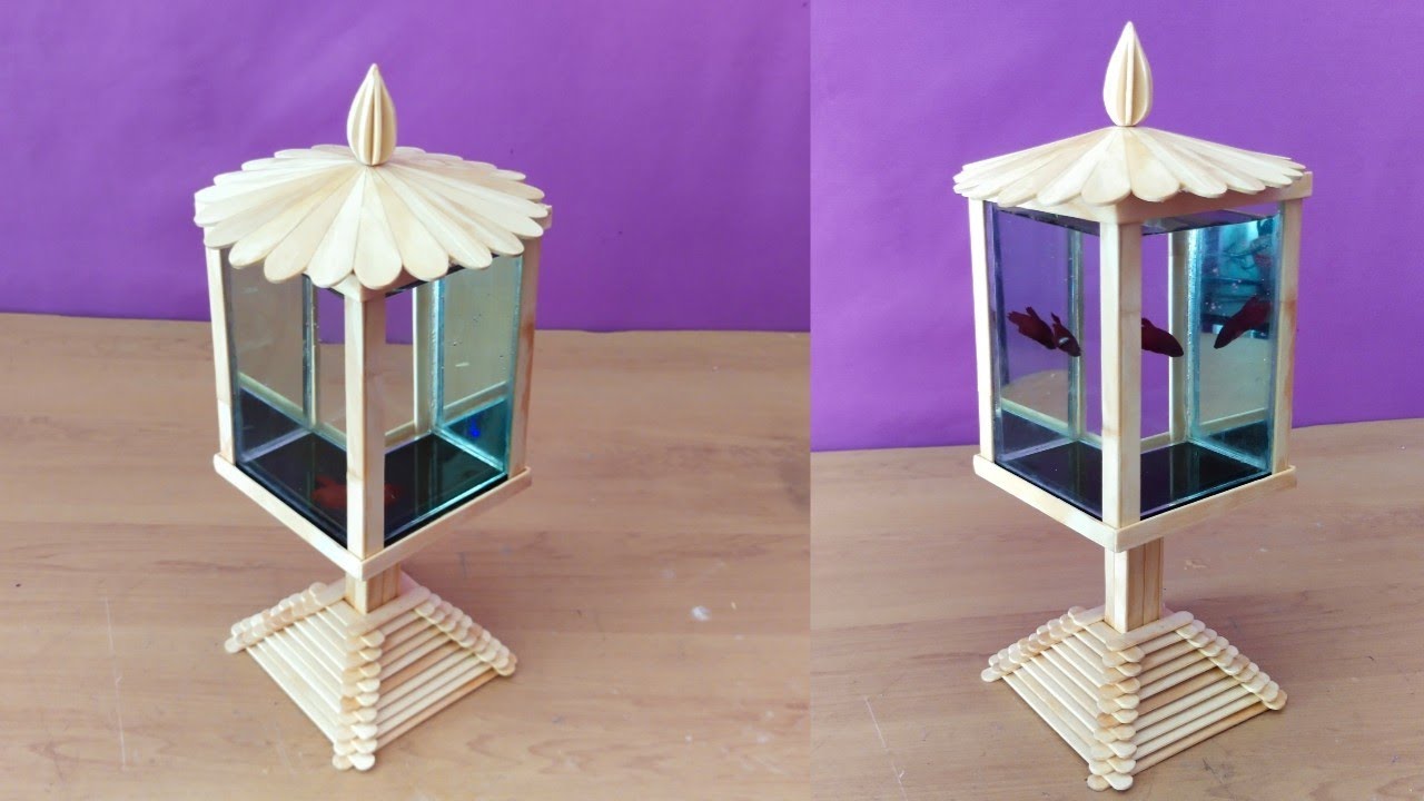 tutorial aquarium ikan cupang terbuat dari stik es krim