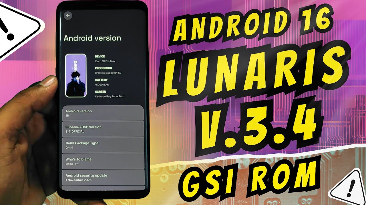 Lunaris 3.4 Android 16 GSI Rom on Samsung or Any Android Phone #gsi #android16 #lunaris
