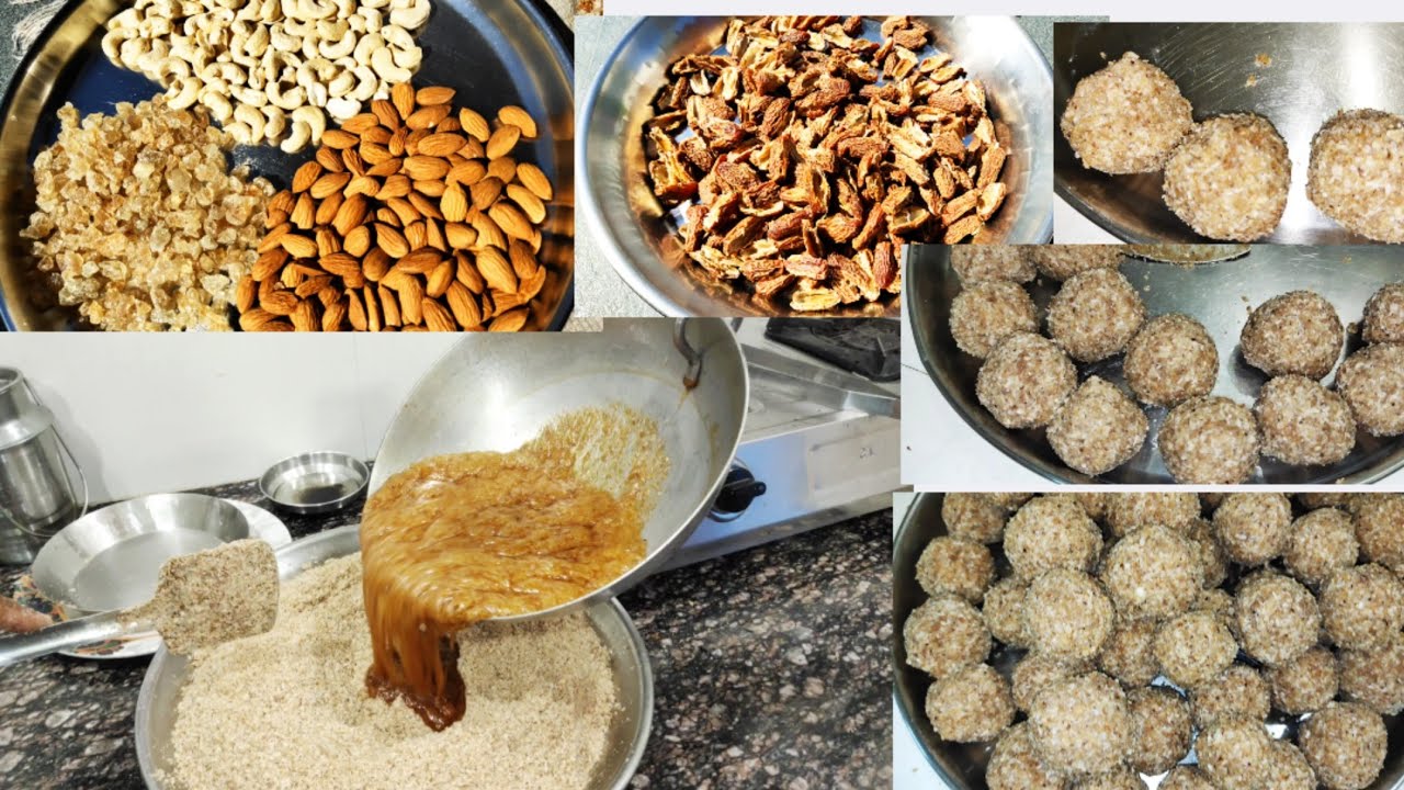 आज्जीने बनवले खारीक खोबऱ्याचे लाडू
