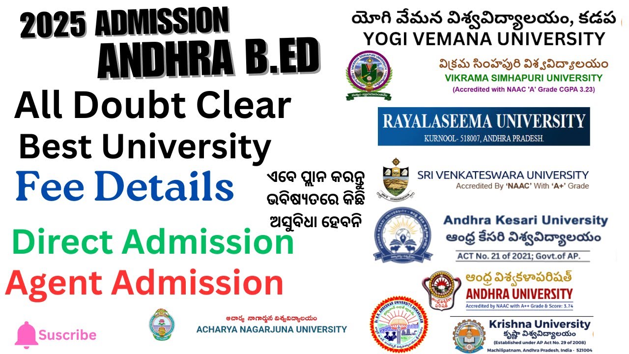 Andhra B.Ed 2025 Admission | All Doubt Clear | Best University Best Price