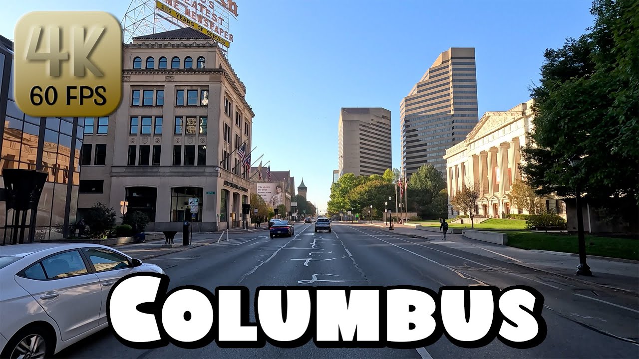 Driving Around Downtown Columbus, Ohio in 4k Video