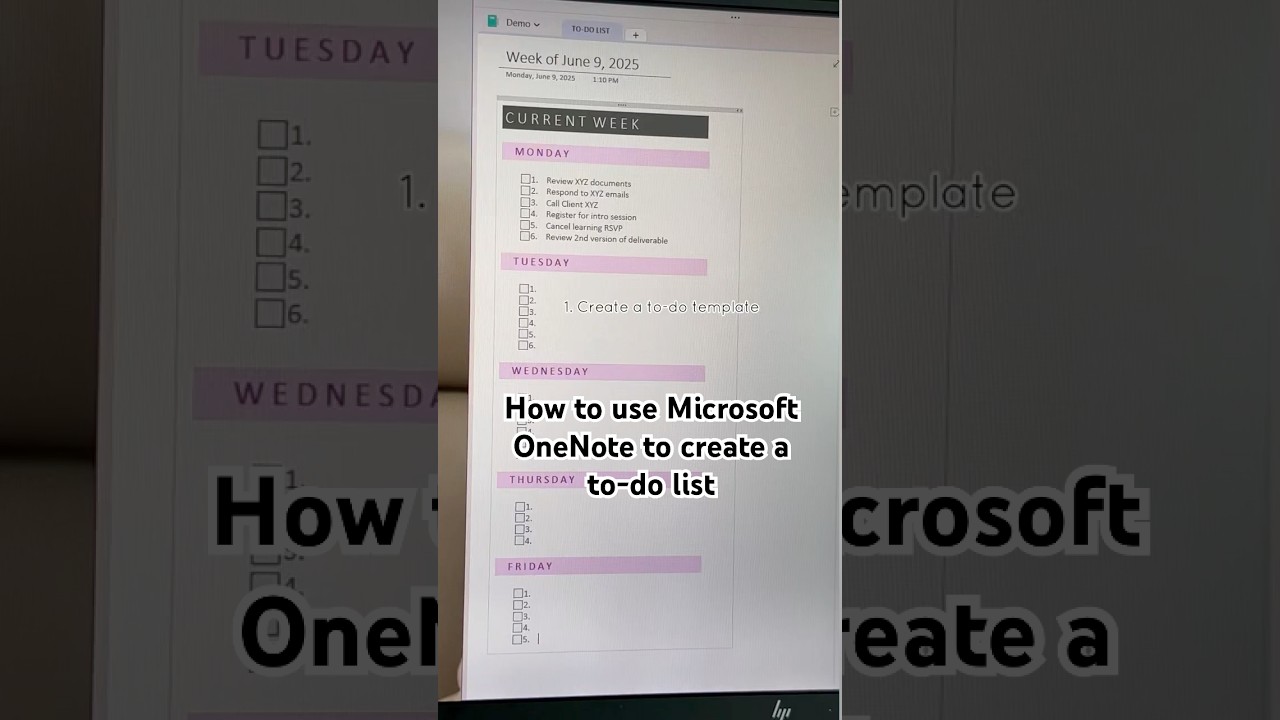 How to use Microsoft OneNote to create a to-do list #productivity