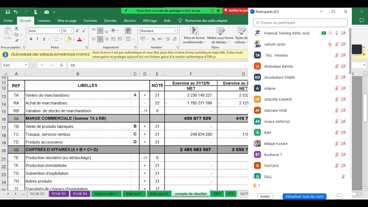 Webinaire #1 -  Montage et Points de Contrôle des Etats financiers dans l'espace SYSCOHADA