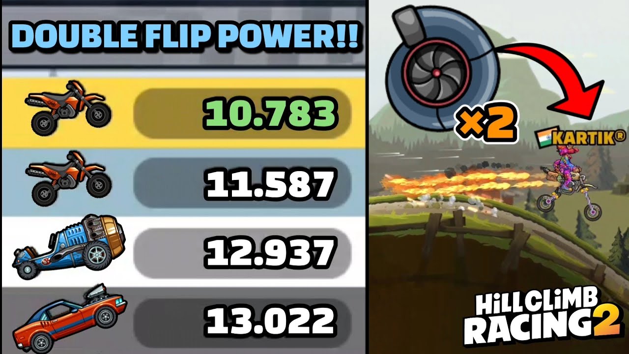 ДВОЙНОЙ ФЛИП-УСКОРИТЕЛЬ — ЭТО БЕЗУМИЕ!! 🤯 В ВИДЕО СООБЩЕСТВА — Hill Climb Racing 2